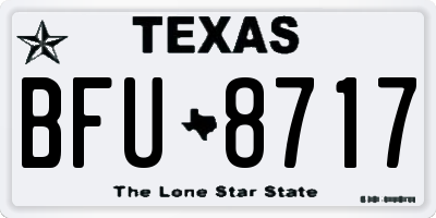 TX license plate BFU8717