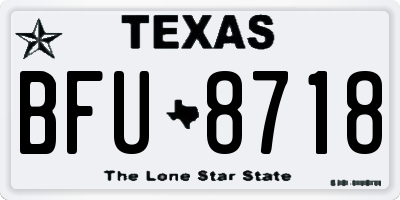 TX license plate BFU8718
