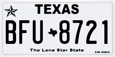 TX license plate BFU8721