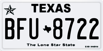 TX license plate BFU8722