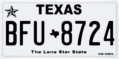 TX license plate BFU8724