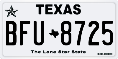 TX license plate BFU8725