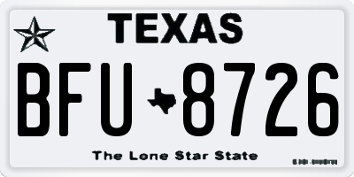 TX license plate BFU8726