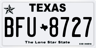 TX license plate BFU8727