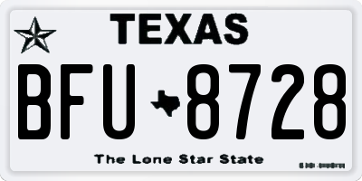 TX license plate BFU8728