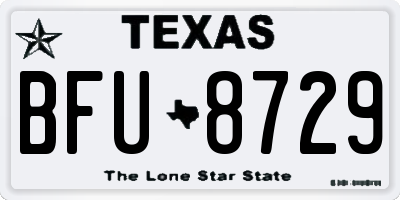 TX license plate BFU8729