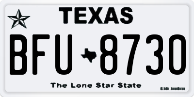 TX license plate BFU8730