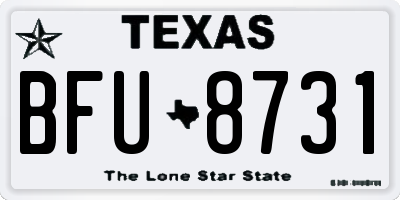 TX license plate BFU8731