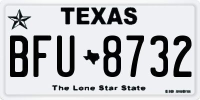 TX license plate BFU8732