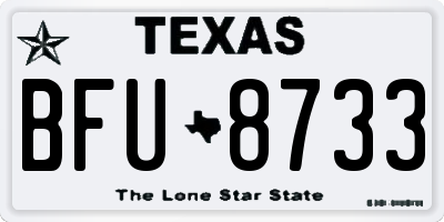 TX license plate BFU8733