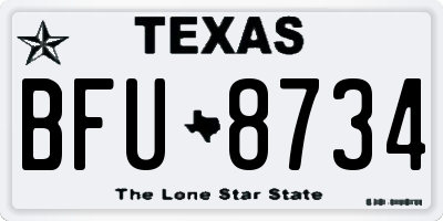 TX license plate BFU8734