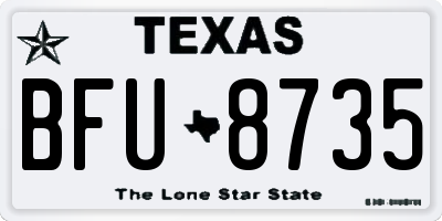 TX license plate BFU8735