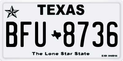 TX license plate BFU8736