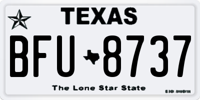 TX license plate BFU8737