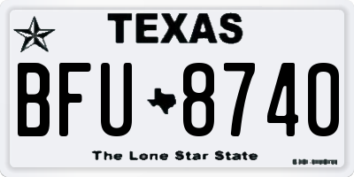 TX license plate BFU8740