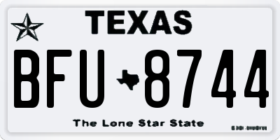 TX license plate BFU8744