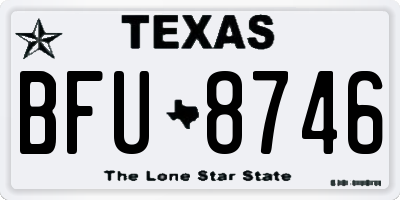 TX license plate BFU8746