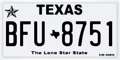 TX license plate BFU8751