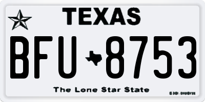 TX license plate BFU8753
