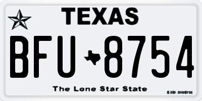 TX license plate BFU8754
