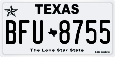 TX license plate BFU8755