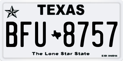 TX license plate BFU8757