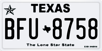 TX license plate BFU8758