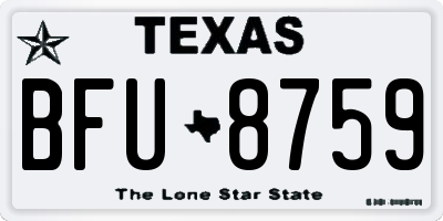 TX license plate BFU8759