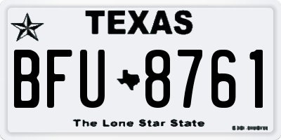 TX license plate BFU8761