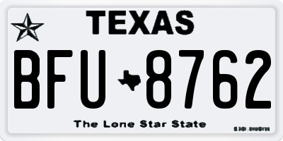 TX license plate BFU8762