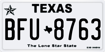 TX license plate BFU8763