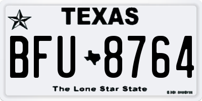 TX license plate BFU8764