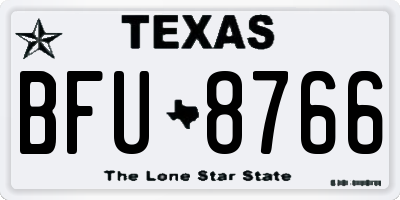 TX license plate BFU8766