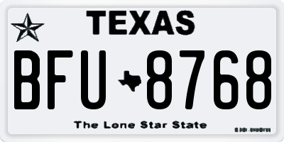 TX license plate BFU8768