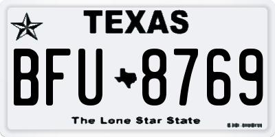 TX license plate BFU8769