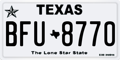 TX license plate BFU8770