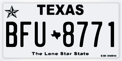 TX license plate BFU8771