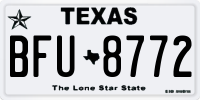 TX license plate BFU8772