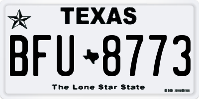 TX license plate BFU8773