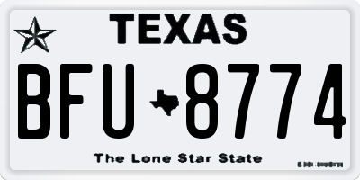 TX license plate BFU8774