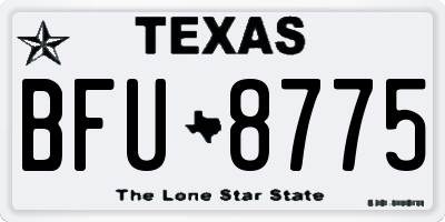 TX license plate BFU8775