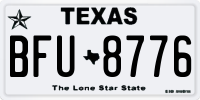 TX license plate BFU8776
