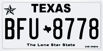 TX license plate BFU8778