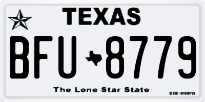 TX license plate BFU8779