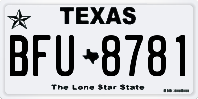 TX license plate BFU8781