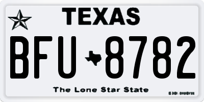TX license plate BFU8782