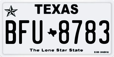 TX license plate BFU8783