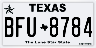 TX license plate BFU8784