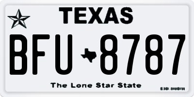 TX license plate BFU8787