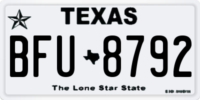 TX license plate BFU8792